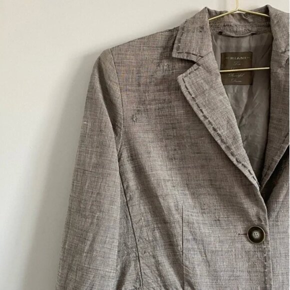 Riani • Long Linen–Virgin Wool Blazer • Size 10 - Picture 3 of 13